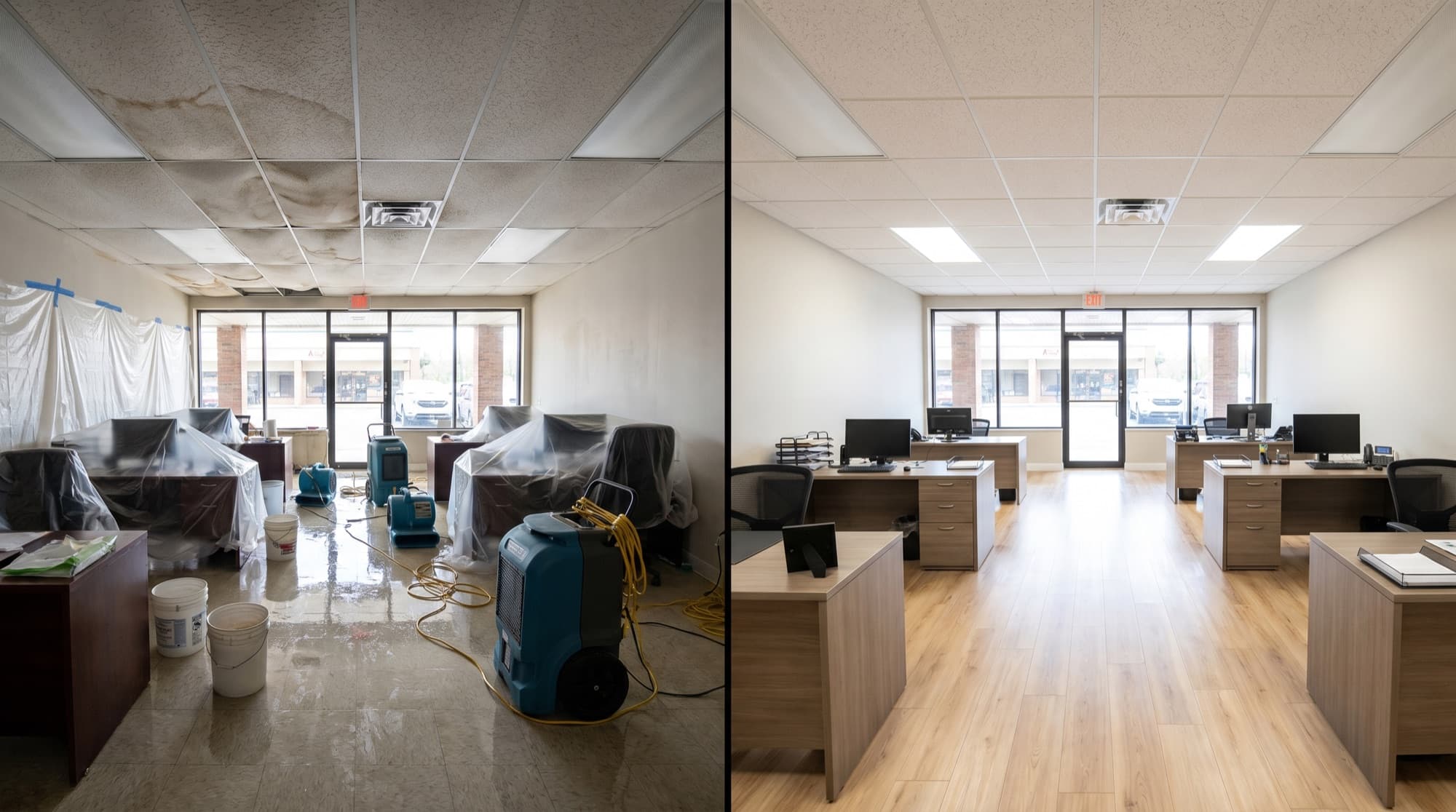 Restored commercial interior in Clark County